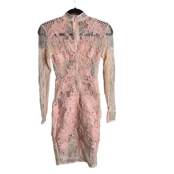 House of CB Dusty Rose Pink Crochet Lace Bodycon Gialla Dress Size XXS - Picture 9 of 10